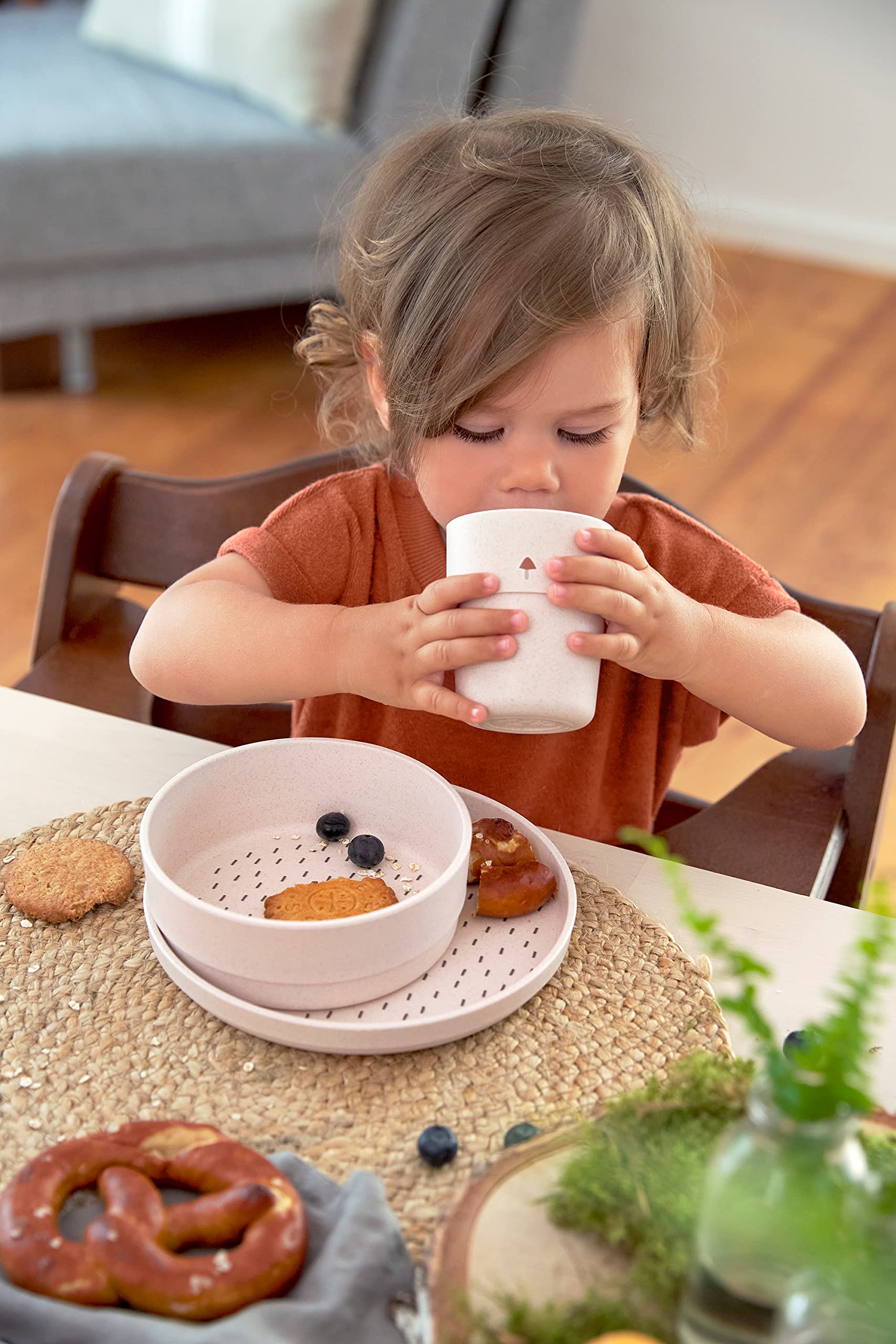 LÄSSIG Set de vaisselle enfants sans mélamine BPA Little Forest Rabbit lave-vaisselle micro-ondes
