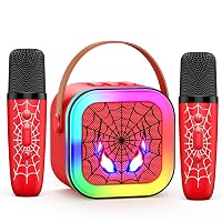 Braxel Set Microfono Karaoke per Bambini con 2 Microfoni, Giocattolo Musicale con Luci e Suoni