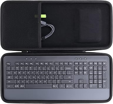 co2CREA Hard Case for Logitech Signature K650 Full-Size Keyboard, Graphite | Portable Travel Bag Replacement with Custom Molded Interior and Handle, Shockproof EVA Shell and Soft Lining