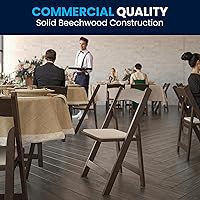 Vista 6 de Flash Furniture 2 Pack HERCULES Series Silla plegable de madera Fruitwood con asiento acolchado de vinilo