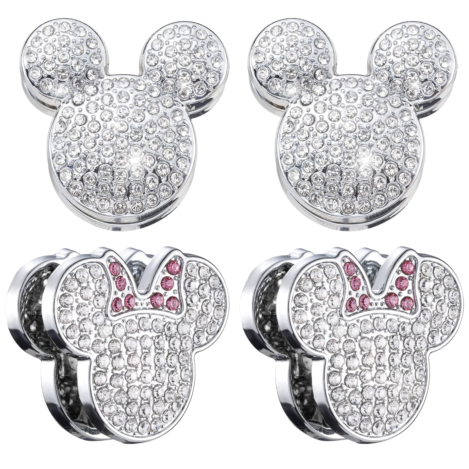 Pangpai Bling Car Hooks, Cute Rhinestones Car Organizer Interior Accessories, Car Dashboard Decorations Hook for Grocery Bags Umbrellas Handbag Purse