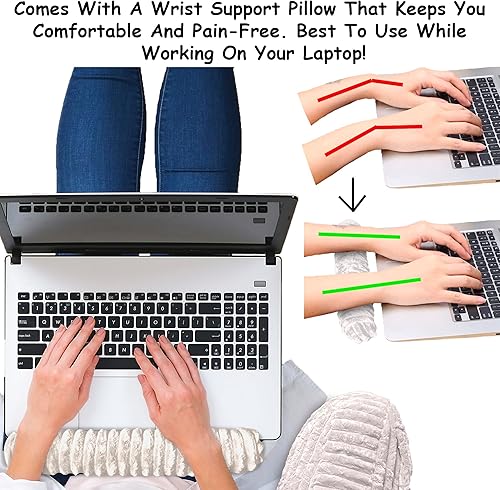 Miniatura 9 de Homie Almohada de lectura con luz de lectura y soporte de muñeca, tiene reposabrazos y soporte de espalda para descansar en cama, descansar, leer,