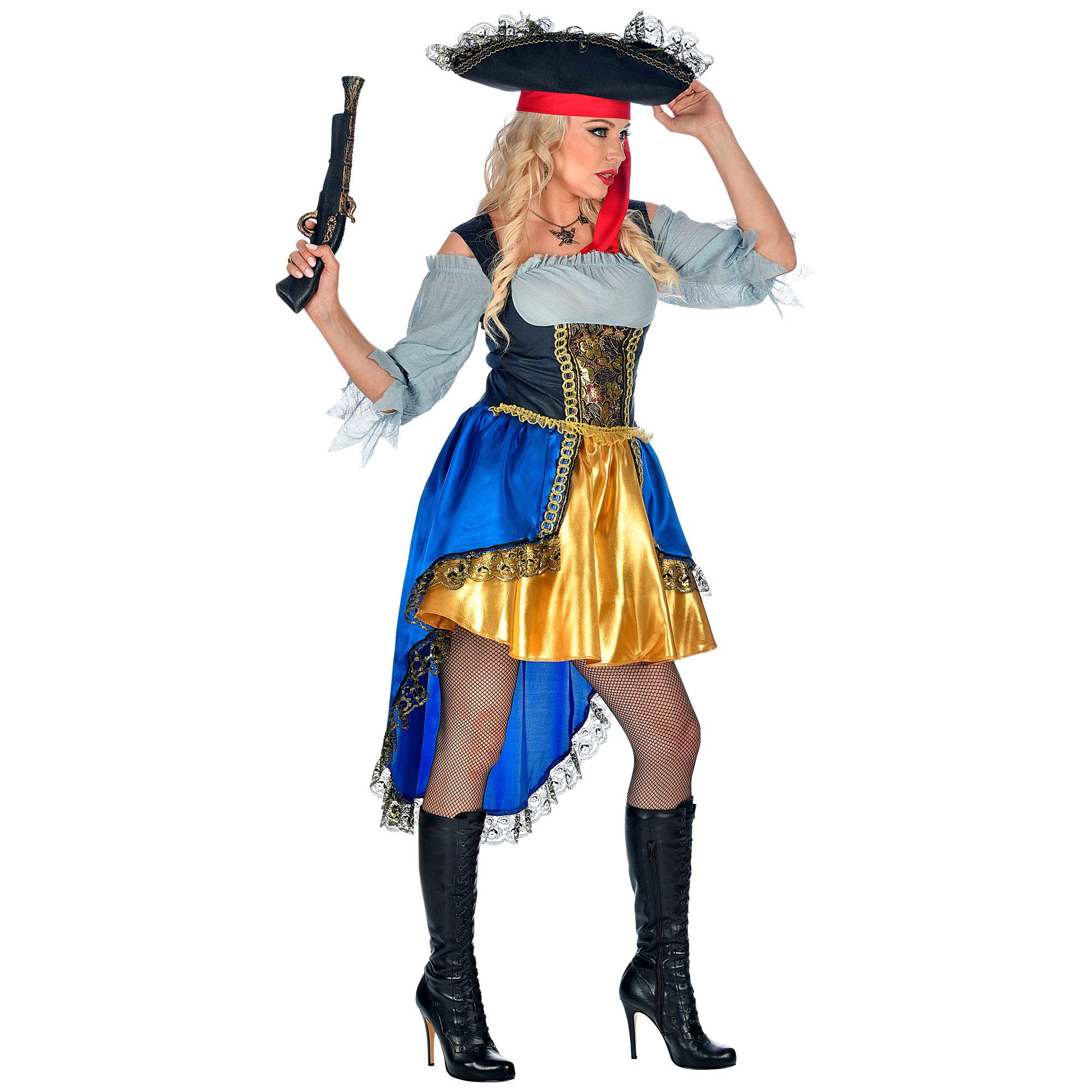 W WIDMANN MILANO Party Fashion - Kostüm Piraten Kapitänin, Kleid mit Bluse, Hut, Piratenbraut, Faschingskostüme Damen