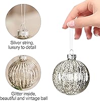Vista 98 de DN DECONATION Deep Red Glass Christmas Ornaments, Set of 9, 3.15' Hanging Christmas Baubles for Xmas Tree Decoration, Wedding Party Gift