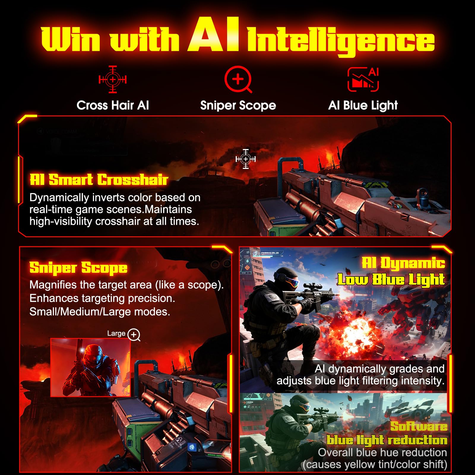 SANSUI 34 Inch 240Hz Curved Ultrawide UWQHD 3440x1440 Gaming Monitor, 21:9 2K Curved Monitor 1500R,Fast VA, PIP/PBP,AI Crosshair,AIPQ(Visual Enhance),MPRT 1ms,HDR,HDMI2.1 * 2,DP1.4 * 2(DP Cable Incl.)