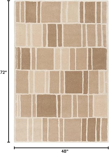 Miniatura 2 de Martha Stewart Collection by SAFAVIEH MSR4559A - Alfombra hecha a mano de lana de 4 x 6 pies, color camello/marfil