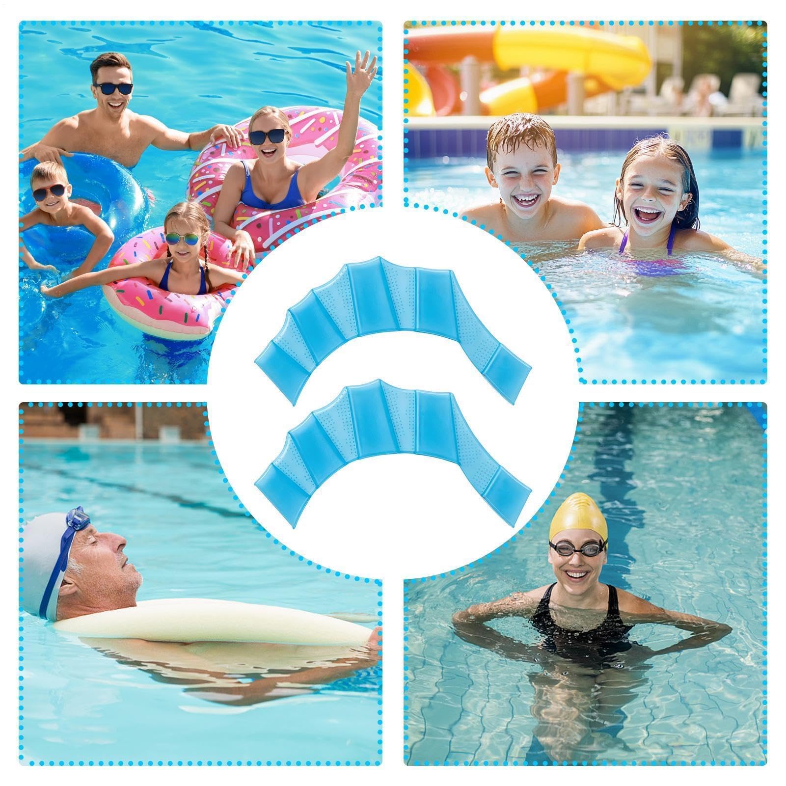 Gants de natation palmés | Palmes imperméables en silicone pour débutants, enfants, adultes, plongée avec tuba, camp d'été, entraînement de gym