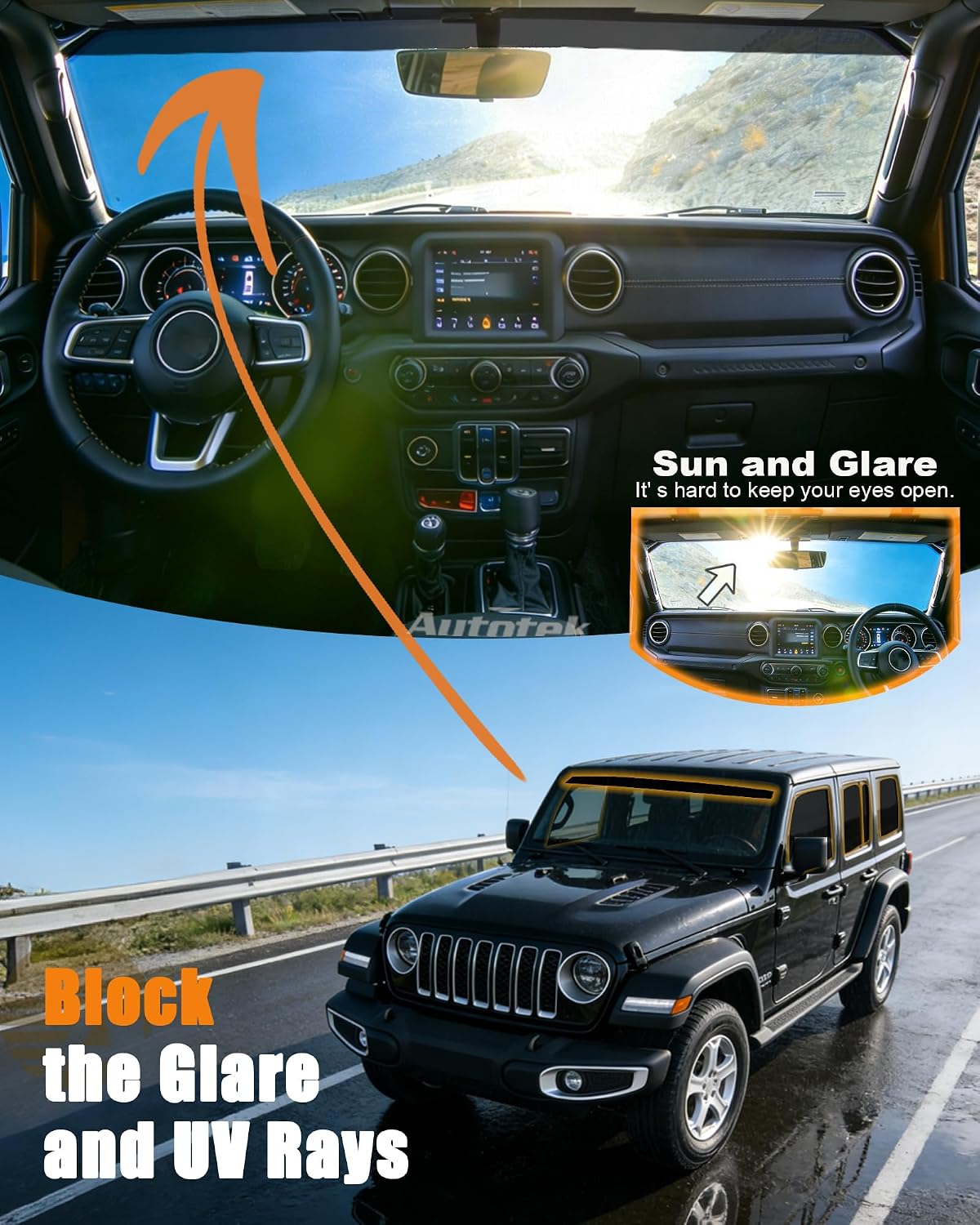 Precut Window Tint Kit for Jeep Wrangler 4 Door 2018-2026, UV Block Sunshade Privacy Protector Film (Included: 1 Extra-Dark Sun Strip and 20% VLT Tints for All Side Windows and Rear Windshield)
