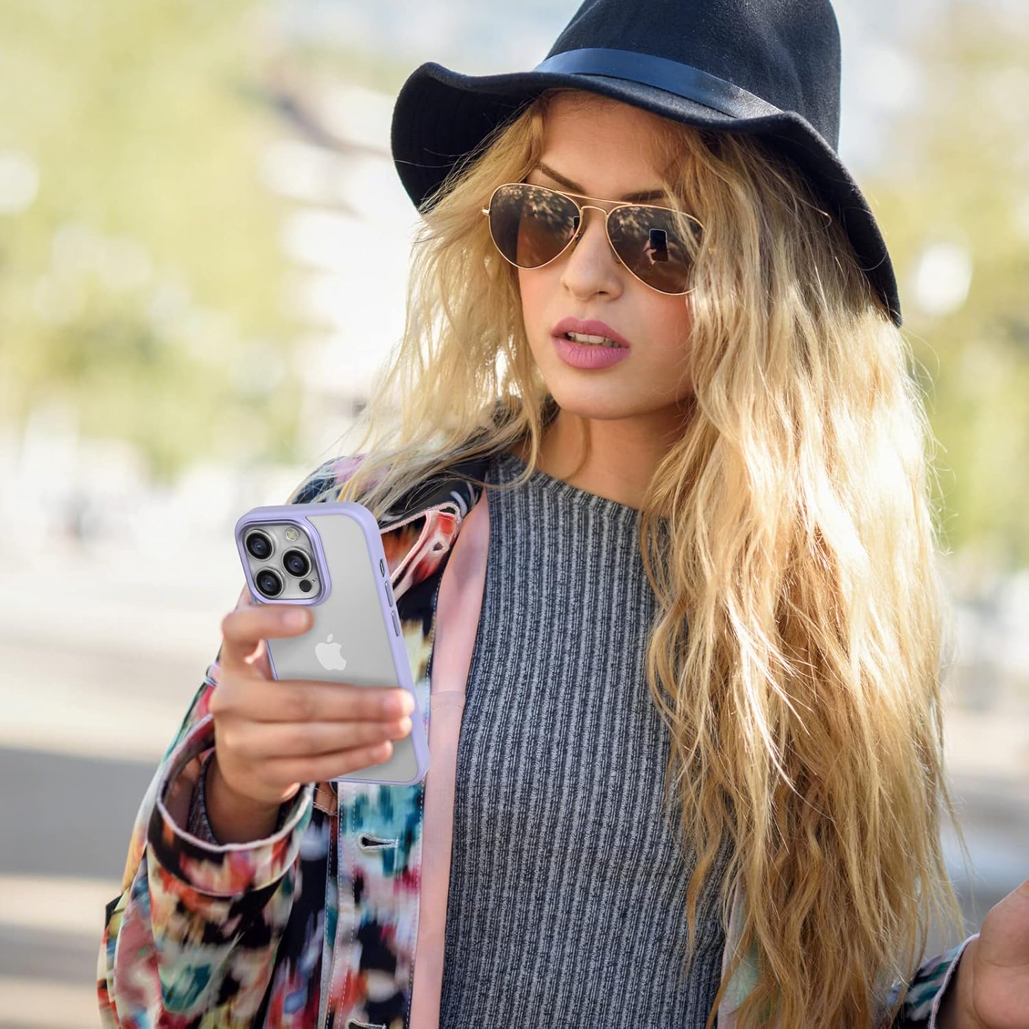 Gatita Lavender Clear Phone Case for iPhone 13 Pro Max, Purple Rim Border with Hard Clear PC Cover, Rugged Shockproof Case for iPhone 13 Pro Max 6.7" (Y2021) - Image 8