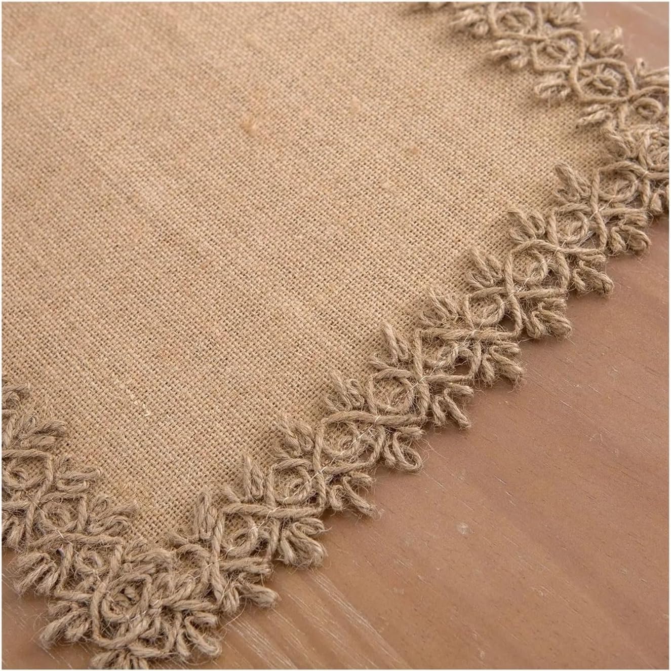 Burlap Table Runners Natural Burlap Table Runners, Farmhouse Rustic Jute Woven Macrame for Christmas Wedding Home Dining Table Decor(A,30x140cm)