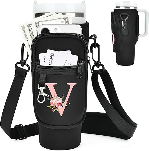 Miniatura 69 de Initial Water Bottle Holder with Strap for Stanley 40 oz Tumbler/Simple Modern 40 oz Tumbler,Water Bottle Carrier Bag with Strap,Personalized A-Z