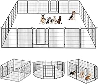 Vista 20 de Corralito para perros, 32 pulgadas, 10 paneles cerca para perros de exterior, corral para perros de interior antióxido, corral para mascotas