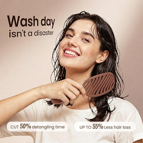 Miniatura 5 de AIMIKE Cepillo desenredante, cepillo para cabello ventilado y seco con cerdas suaves, cepillo desenredante sin dolor que afloja los enredos