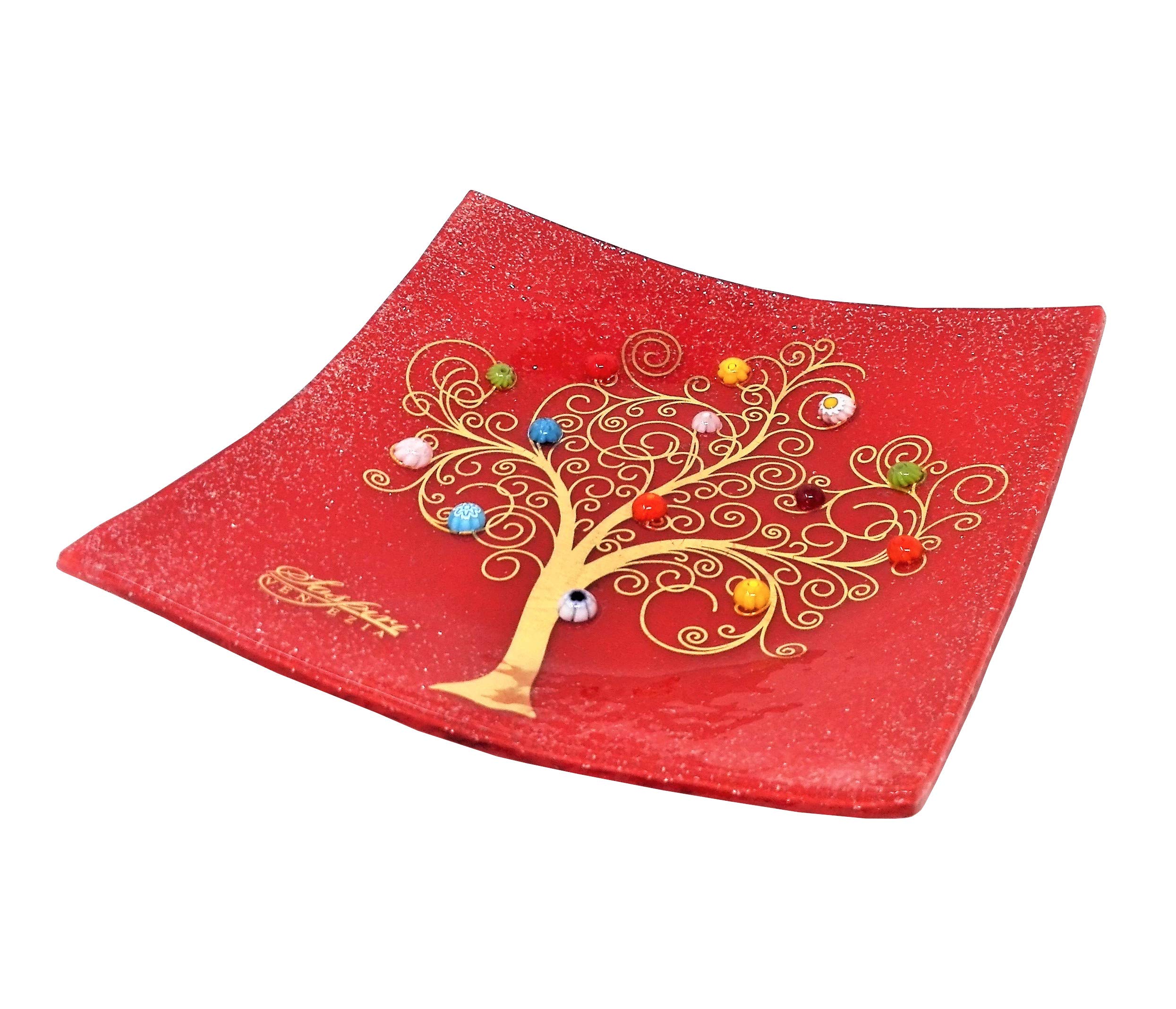 Svuotatasche In Vetro Di Murano Con Albero Della Vita - Decorazione Italiana | Idea Regalo - Foto 9