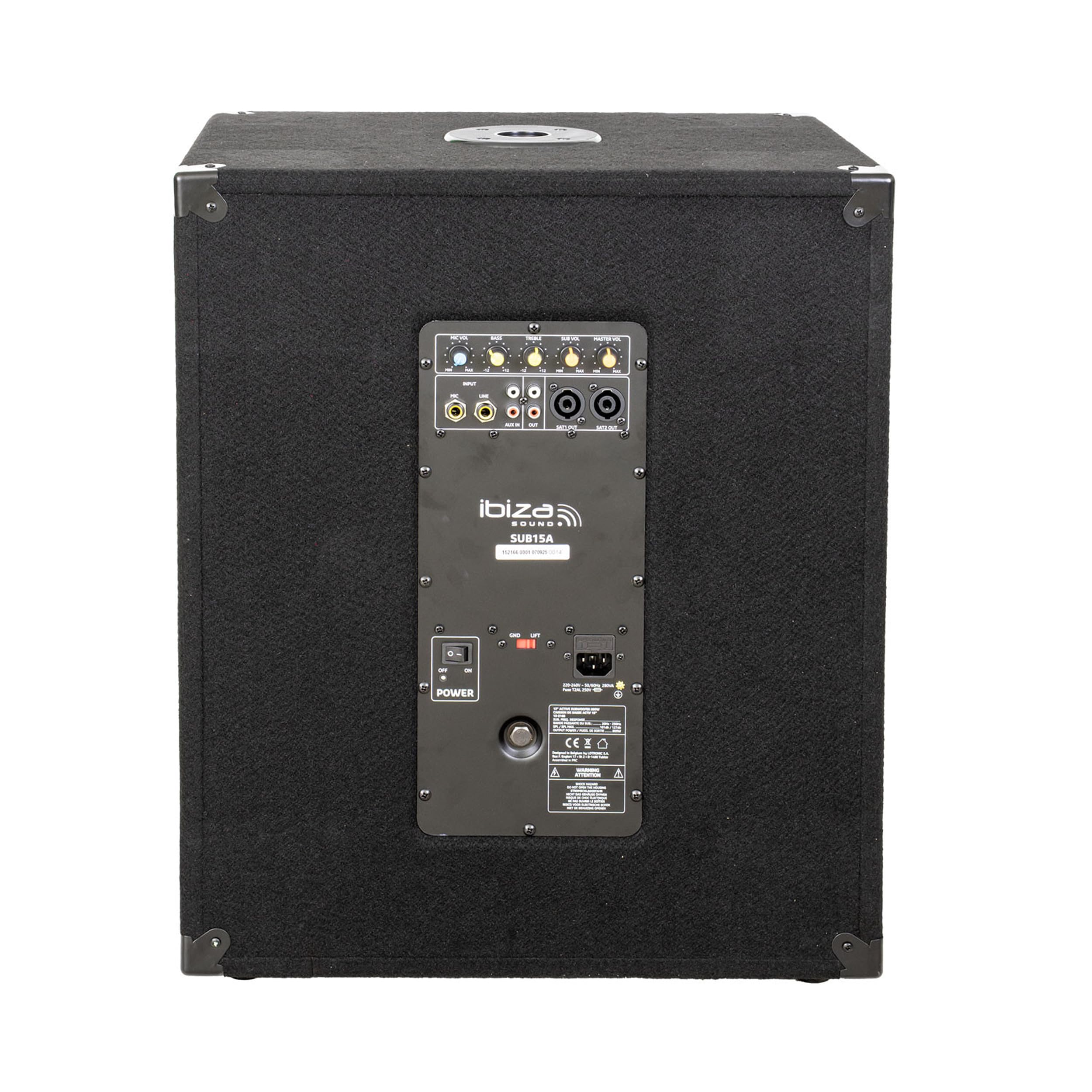 Ibiza - Pack Sono 1400W - 2 Enceintes DISCO8B 2X300W + Caisson Actif Ibiza SUB15A 800W + Pieds SS01B-MINI + Câbles -Soirée DJ Club Fête