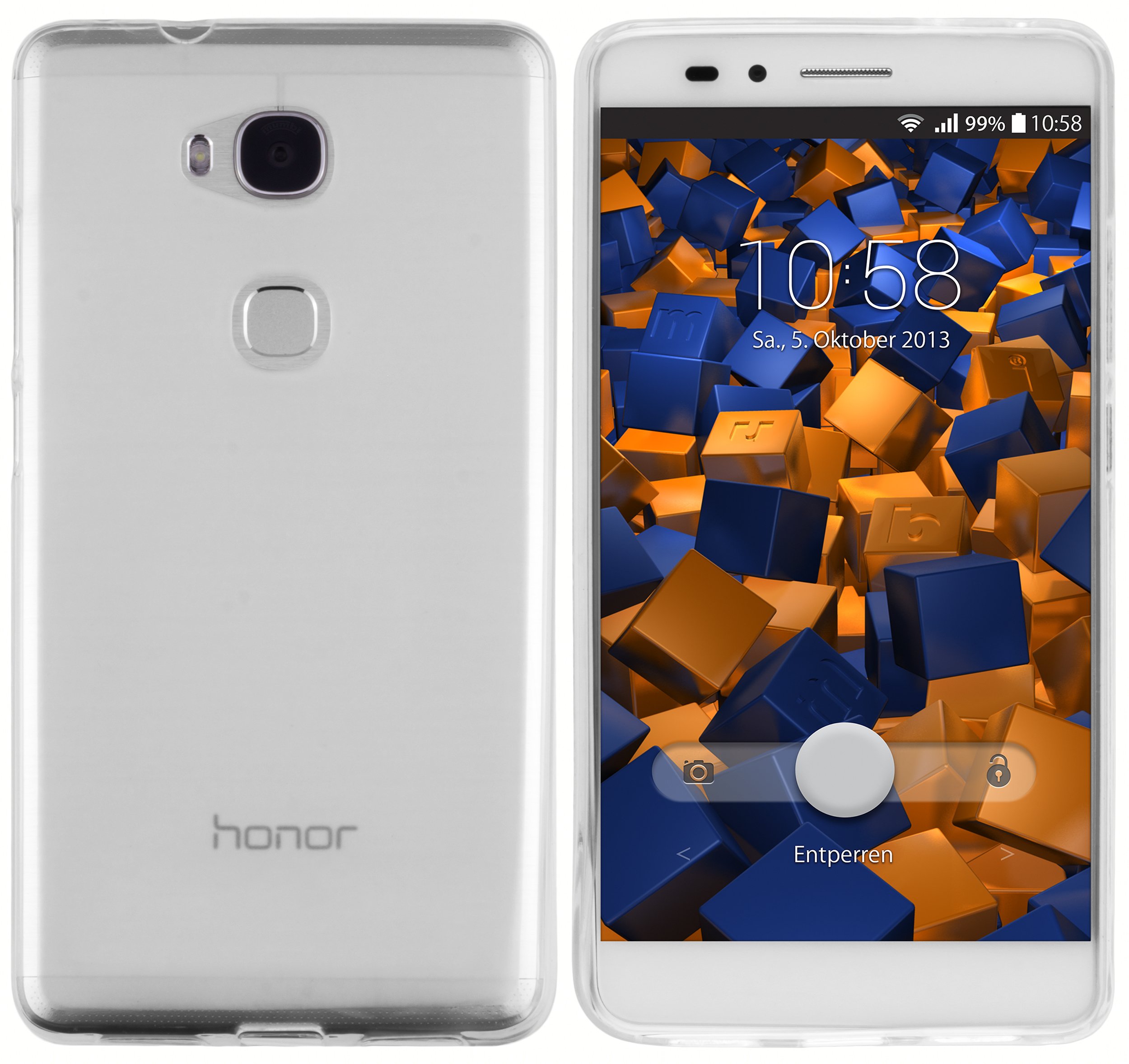 mumbi Hülle kompatibel mit Honor 5X Handy Case Handyhülle, transparent weiss