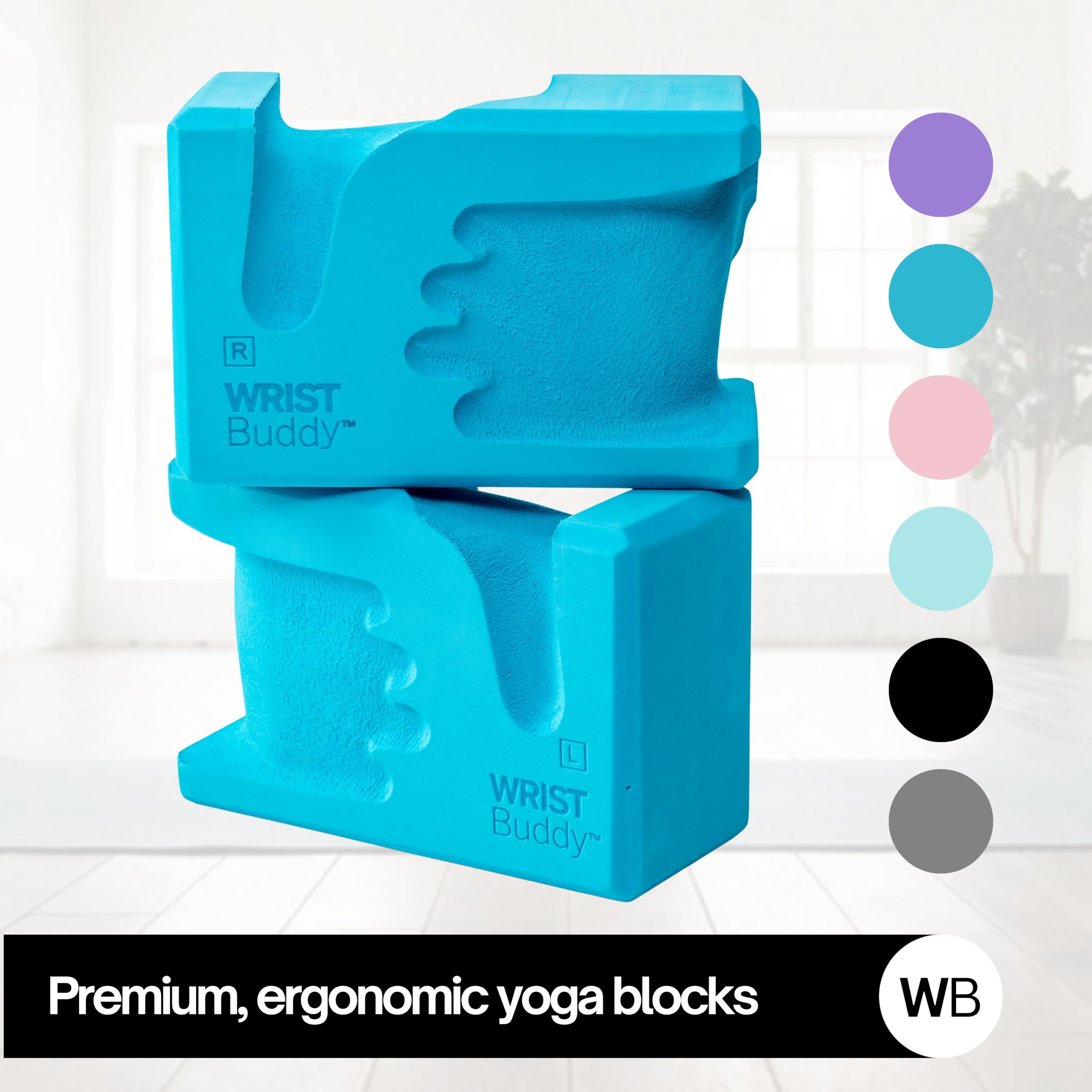 WRIST BUDDY Bloki do jogi, zaprojektowane, aby pomóc w bólu nadgarstka, komforcie i sile chwytu | Prime Support for Balance Fitness and Exercise | Wszystkie klocki piankowe EVA zestaw akcesoriów do