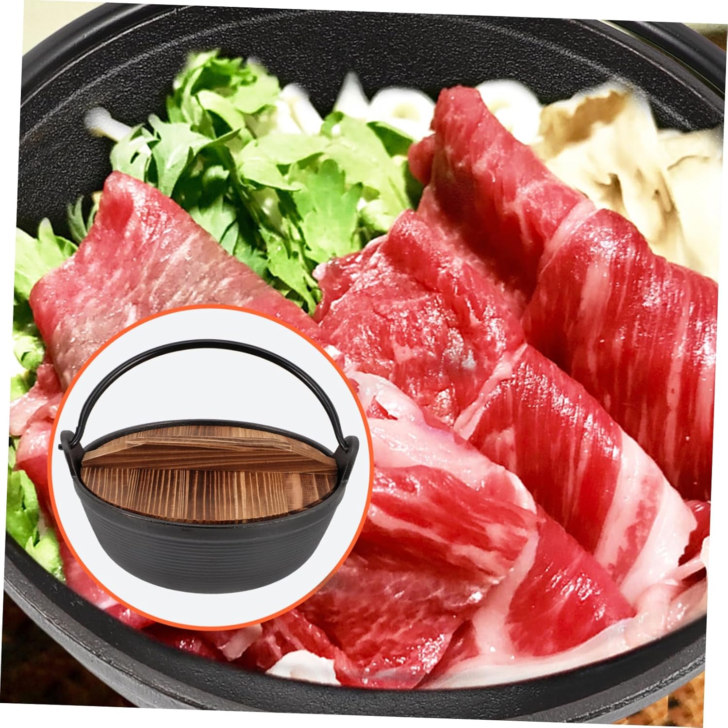 Mikinona Stew Pot Soup Pot Cast Iron Cookware Japanese Non-coated Saucepan Handle for Camping