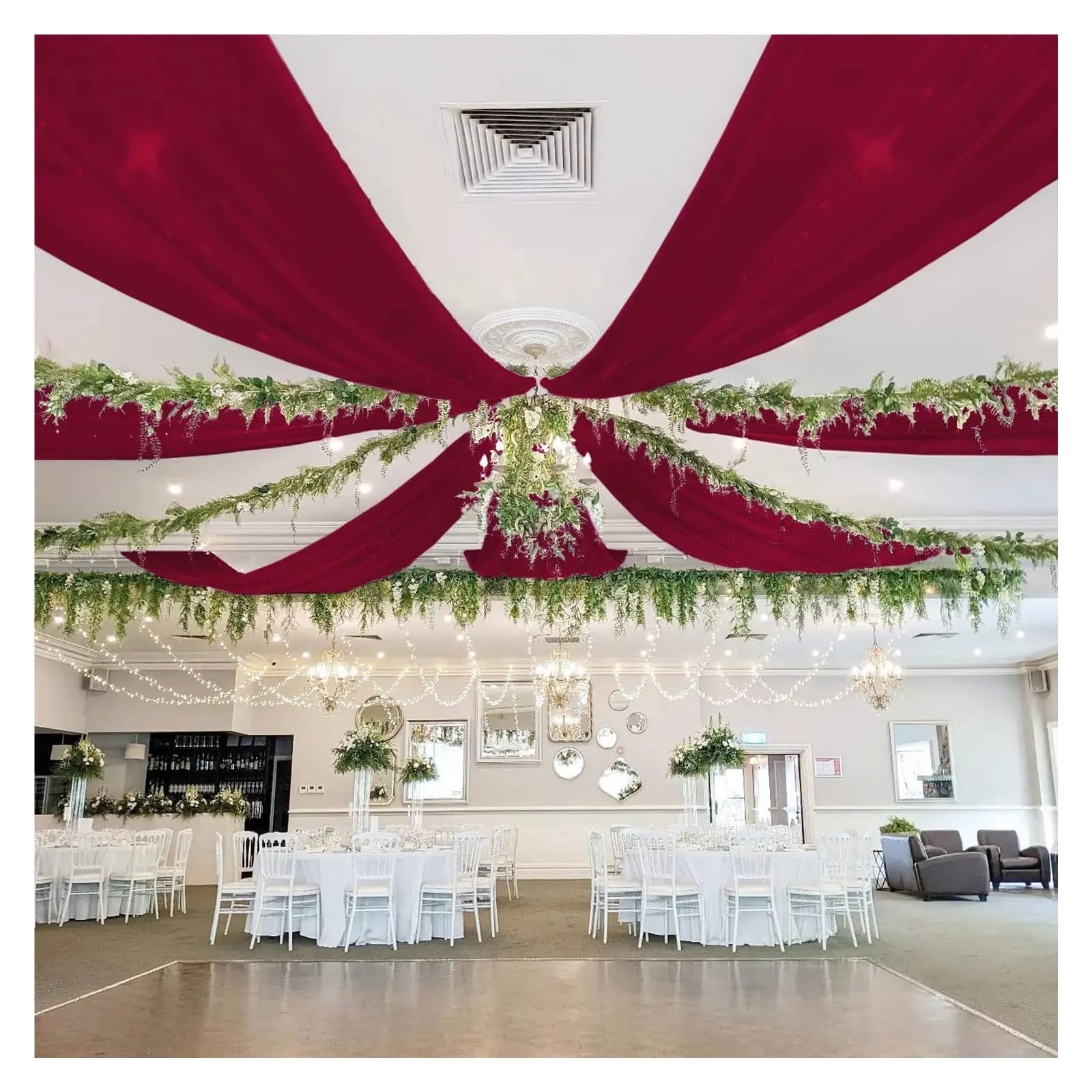 Rideaux de plafond en mousseline masquez les structures et sublimez votre mariage 10m