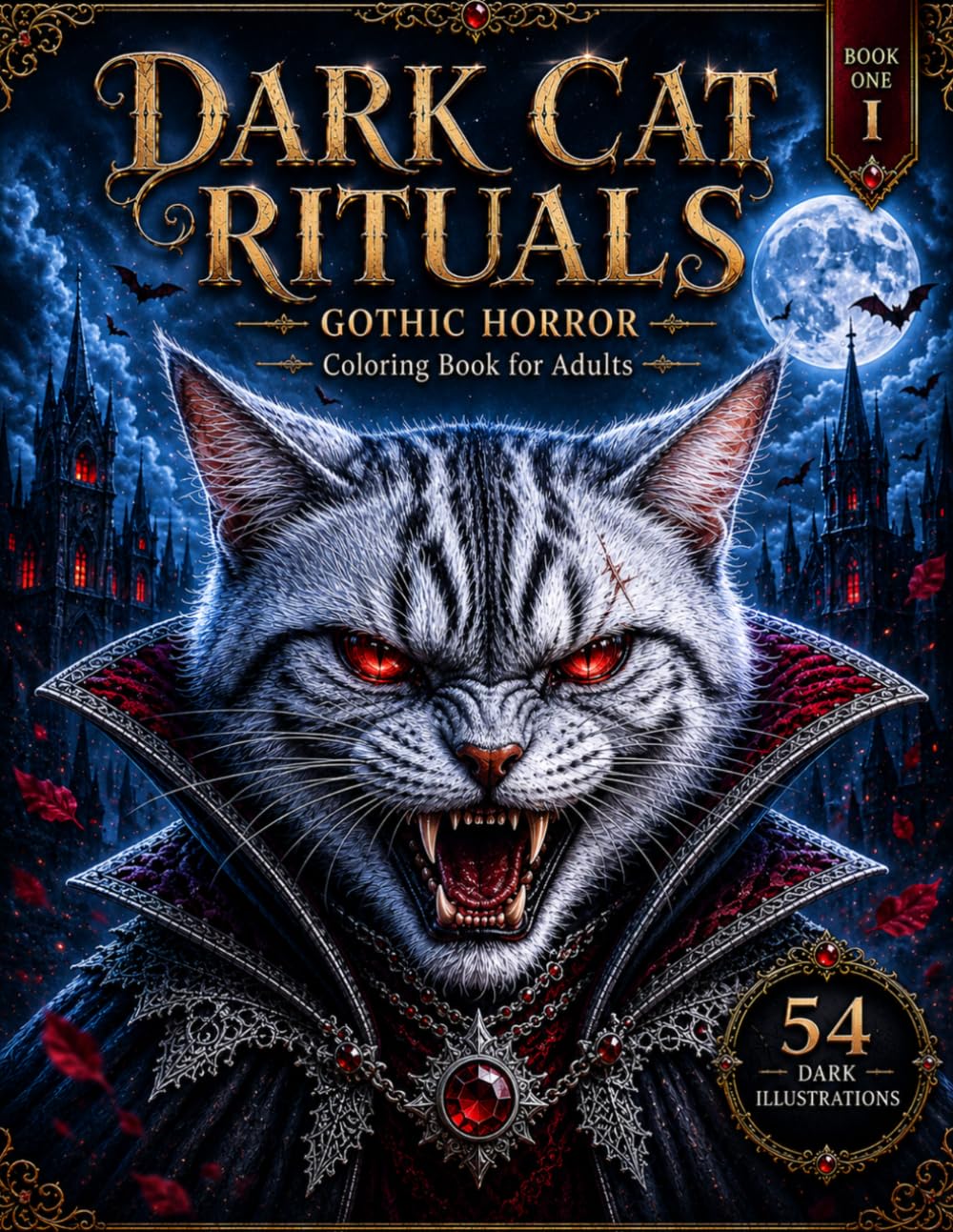 DARK CAT RITUALS: A Gothic Horror Coloring Book for Adults