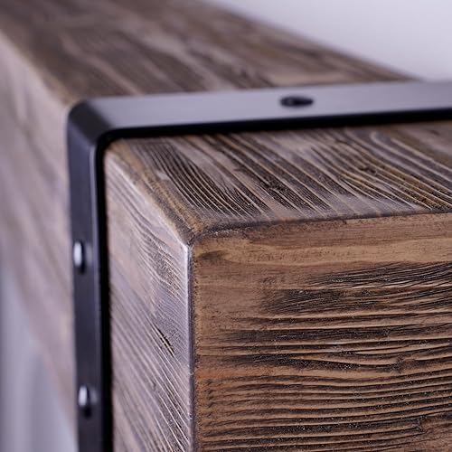 Miniatura 3 de Repisa de chimenea, repisa, repisa rústica, viga, repisa de madera, estante de pared, decoración de chimenea, repisa moderna (54 pulgadas, nogal