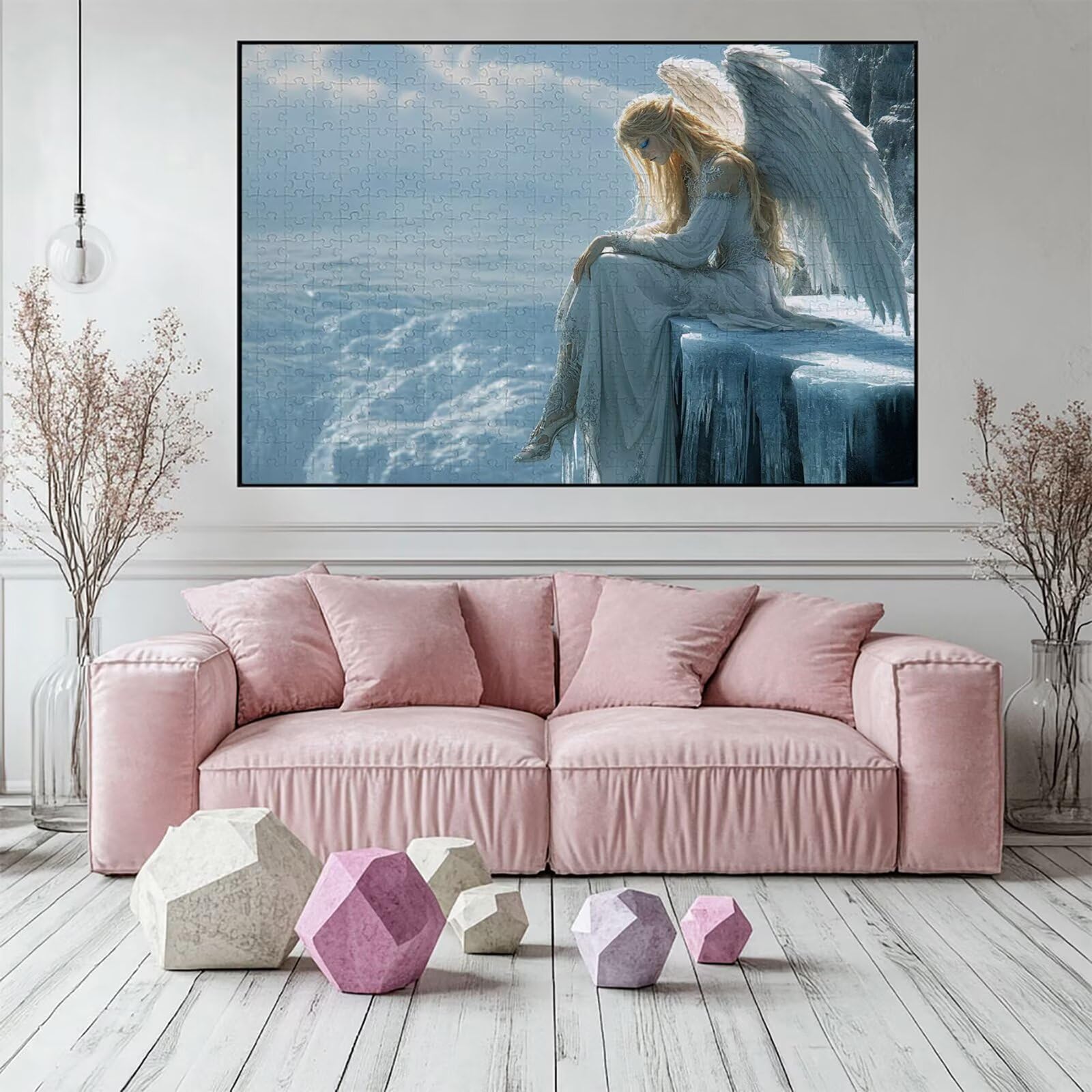 Puzzle 3000 elementów anioła dorosła 122 x 81 cm unikalne rzemiosło klasyczne 3D drewniana układanka do rodzinnych gier aktywnych, układanka do samodzielnego wykonania nawet do dekoracji ścian