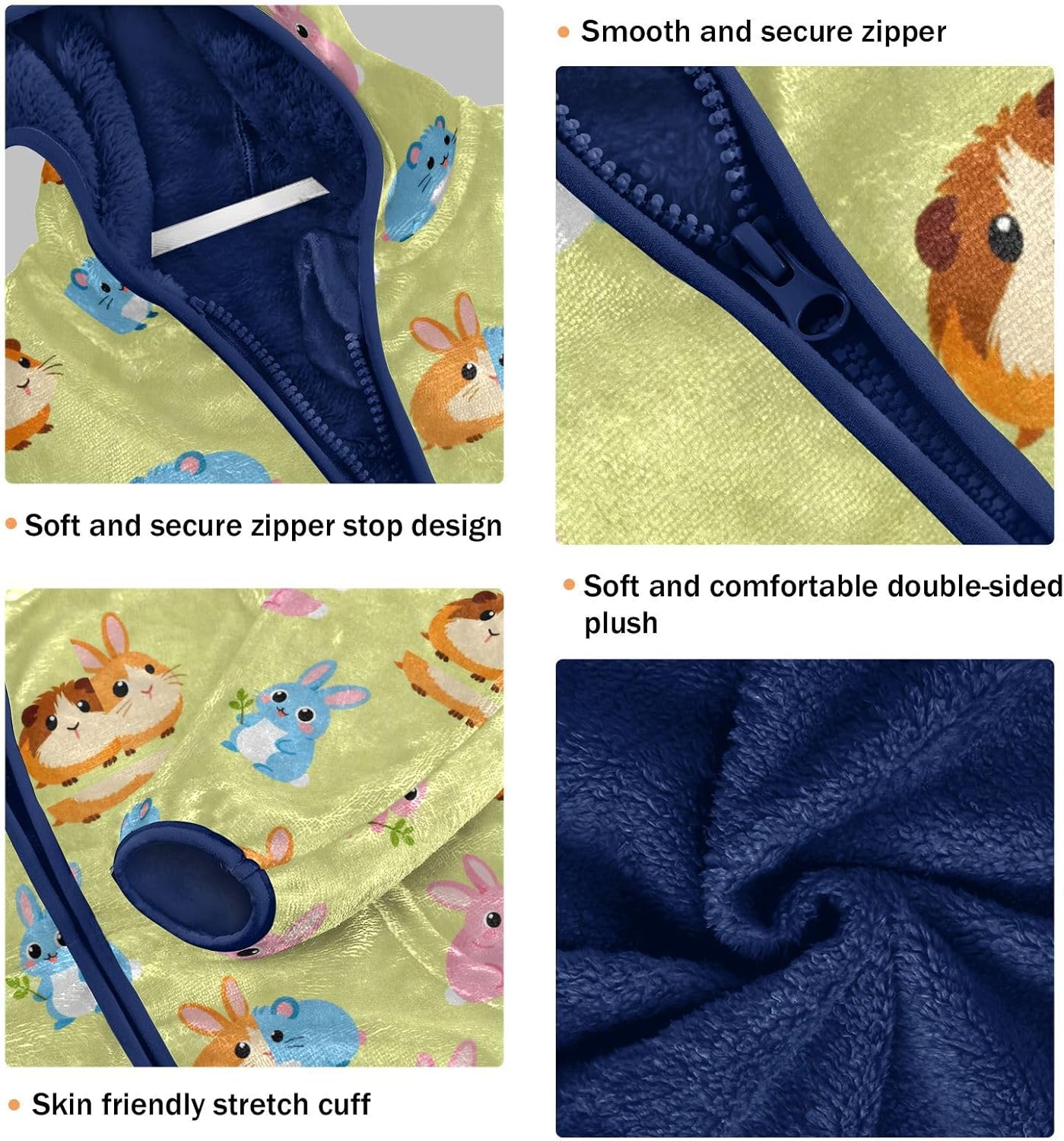 Bunnies and Guinea Pig Kid Fleece Jacket Children Clothing Trendy Baby Boys Clothes 3T