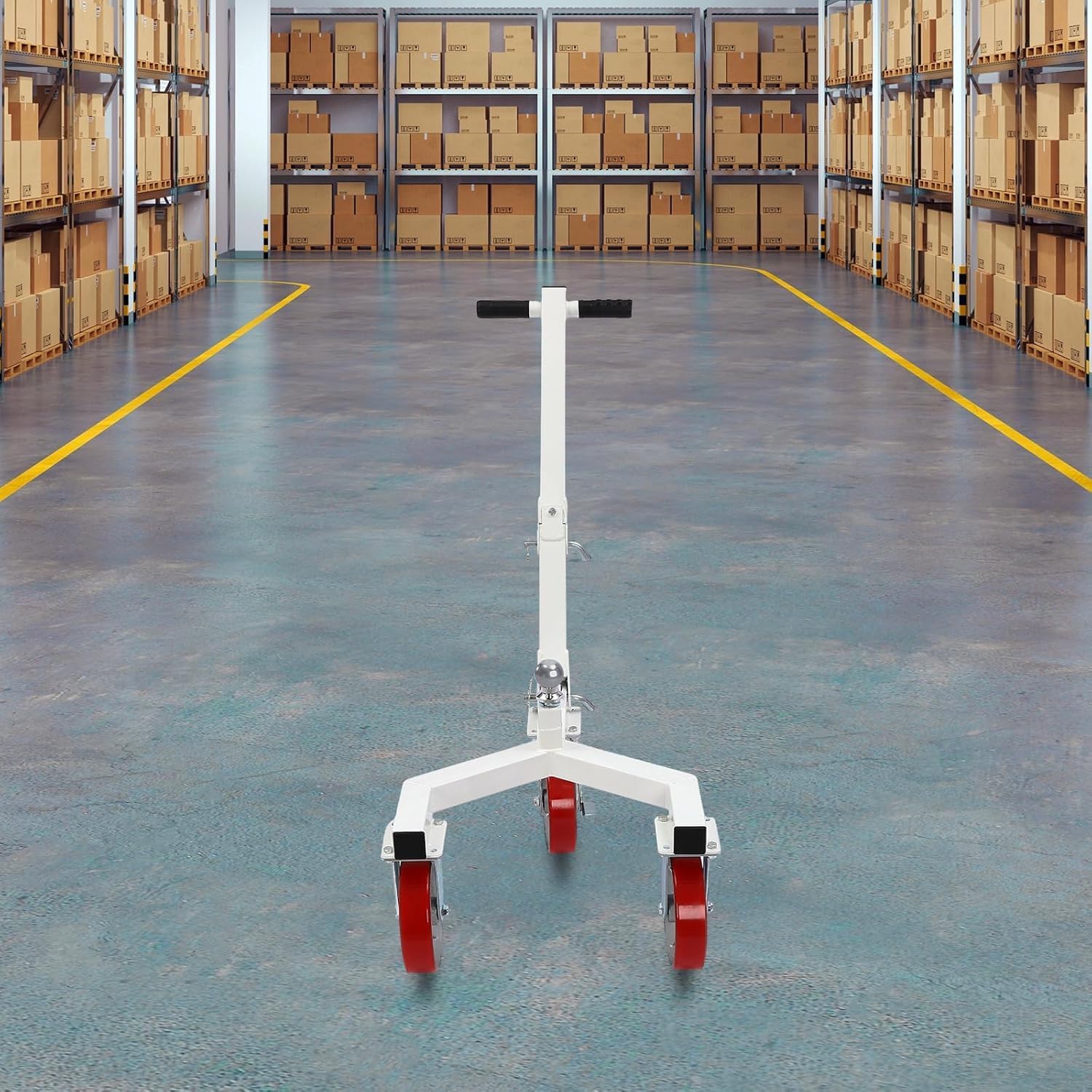 Trailer Dolly, 3500lbs Tongue Weight Capacity, Adjustable Trailer Dolly for Moving Heavy Equipment, Mover for RV, Boat, Camper, Enclosed Trailers, Adjustable Handle Length for Moving RV Trailer