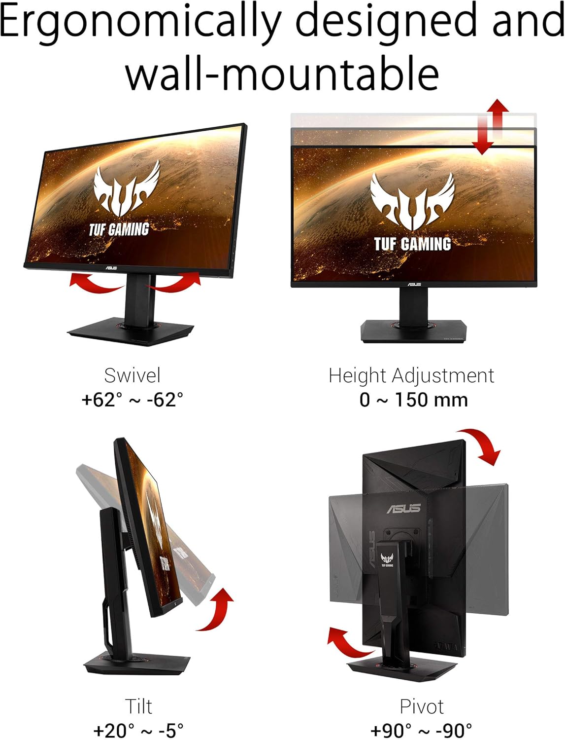 ASUS TUF Gaming VG289Q Monitor Gaming 28”, UHD 4K (3840x2160), IPS, DCI-P3, Free Sync, Flicker Free, HDR 10, Riduzione Luce Blu, Shadow Boost, GamePlus, Regolabile, Nero ASUS TUF Gaming VG289Q Monitor Gaming 28”, UHD 4K (3840x2160), IPS, DCI-P3, Free Sync, Flicker Free, HDR 10, Riduzione Luce Blu, Shadow Boost, GamePlus, Regolabile, Nero