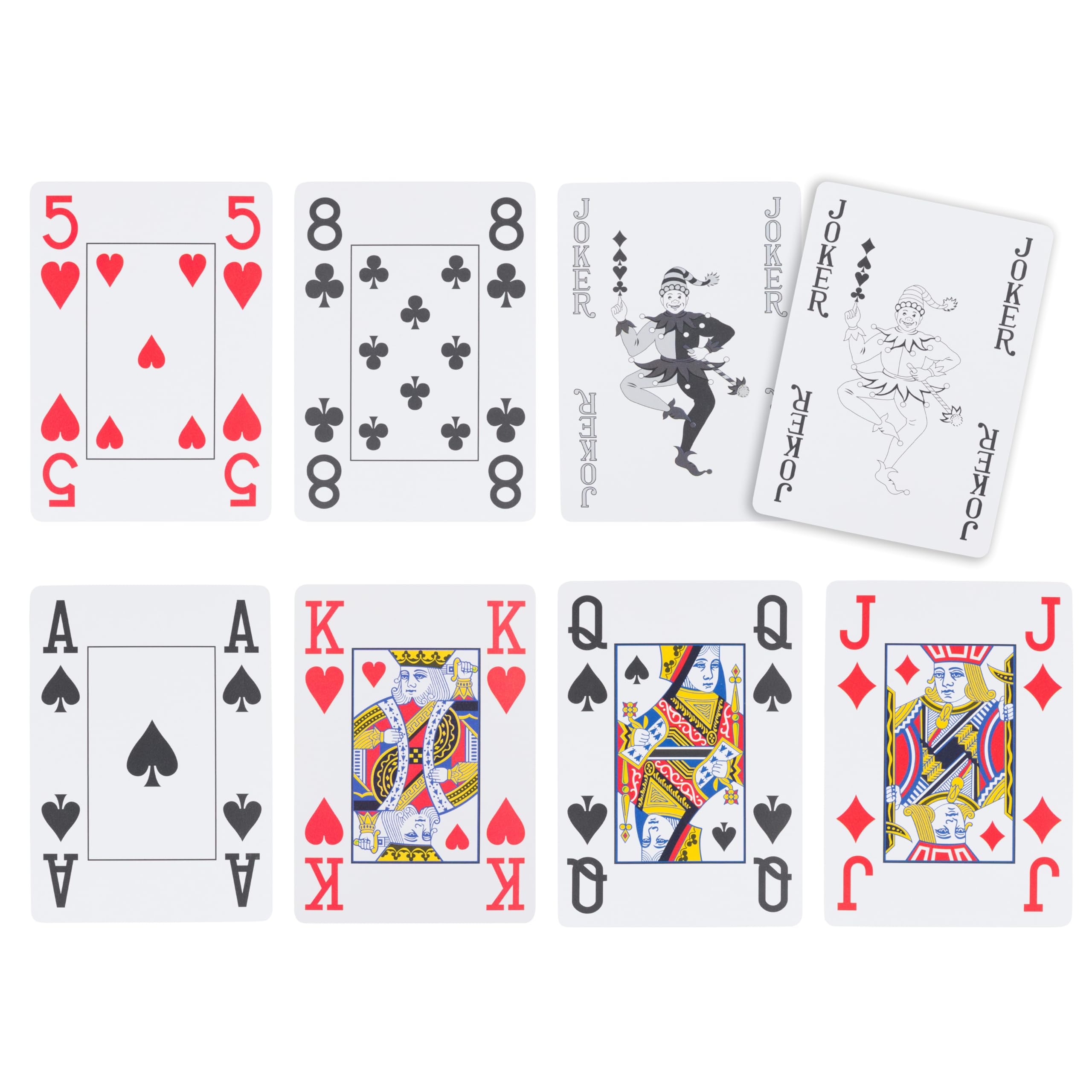 Wasserfeste Pokerkarten aus Plastik – 4 Eckzeichen mit Jumbo Index – Doppelpack Schwarz und Rot