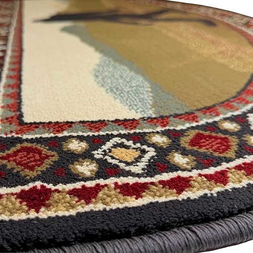 Miniatura 7 de Good Of The Woods Sasquatch Hearth - Alfombra redonda de 24 x 48 pulgadas, alfombra de chimenea, alfombra de cabina