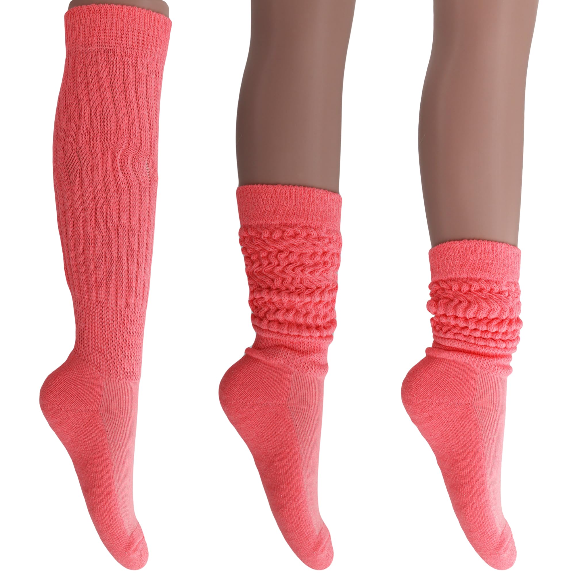 AWS/American Made Slouch Socks Cotton Scrunch Knee High Extra Long and Heavy Socks