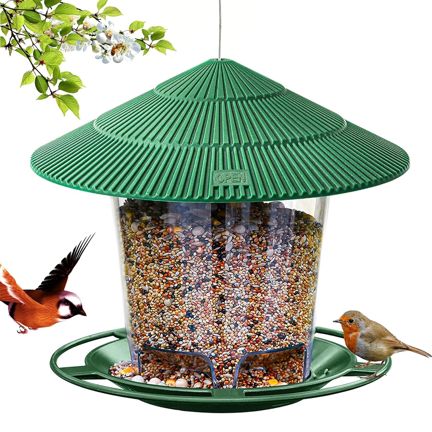 Stylish Hanging Bird Feeder - Waterproof & Easy to Clean -6