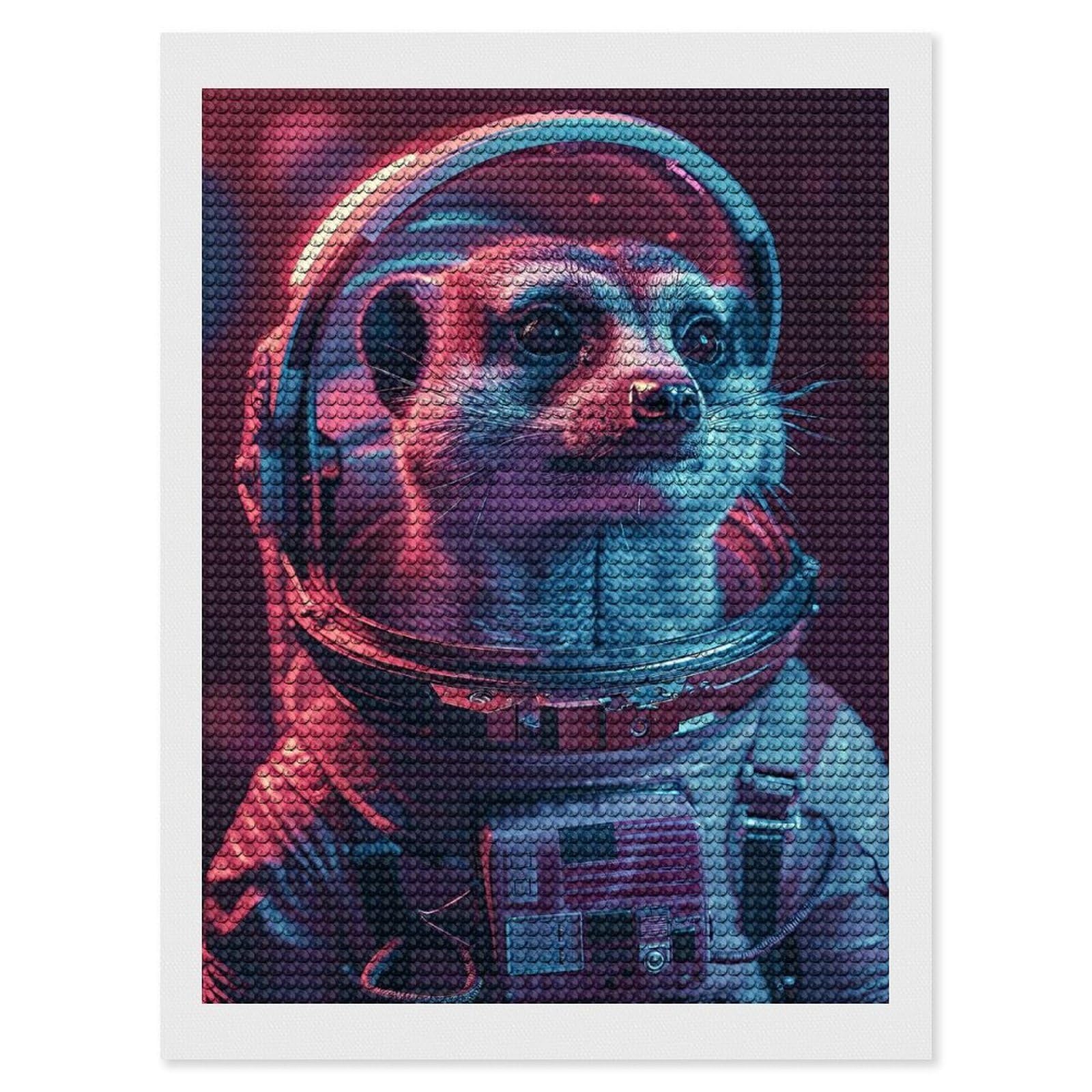 Junmoney Meerkat Diamond Painting Canvas Kit 12"x16", Leisure Activity, Aesthetic Room Decor, with Tool Kit, DIY, Gift