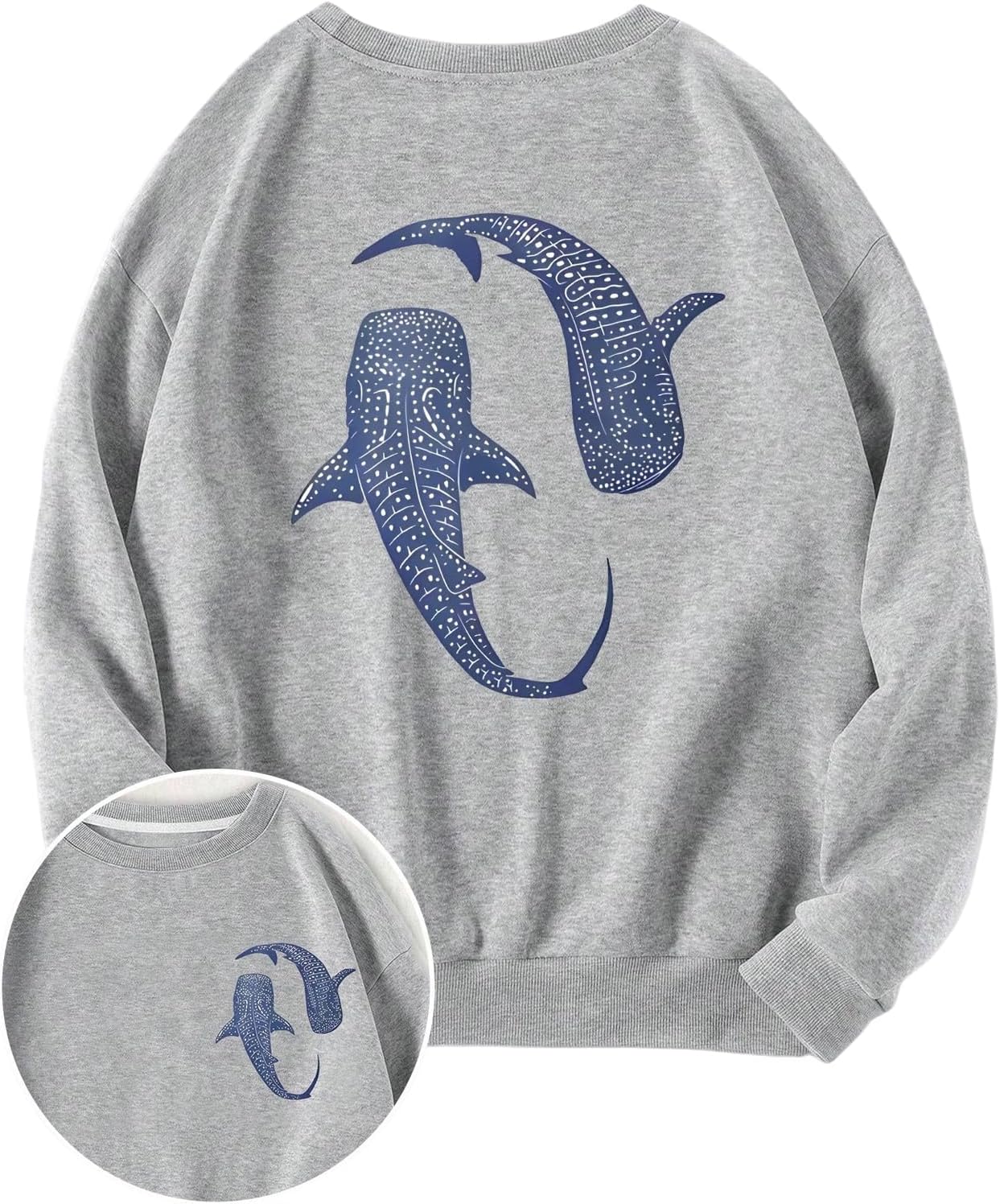 MakeMeChic Women's Plus Size Sweatshirt Graphic Print Crew Neck Long Sleeve Fall Retro Pullover Top - Image 3