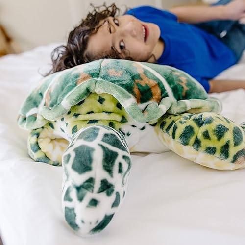 Miniatura 7 de Melissa & Doug Tortuga de mar gigante, animal de peluche realista (casi 3 pies de largo)