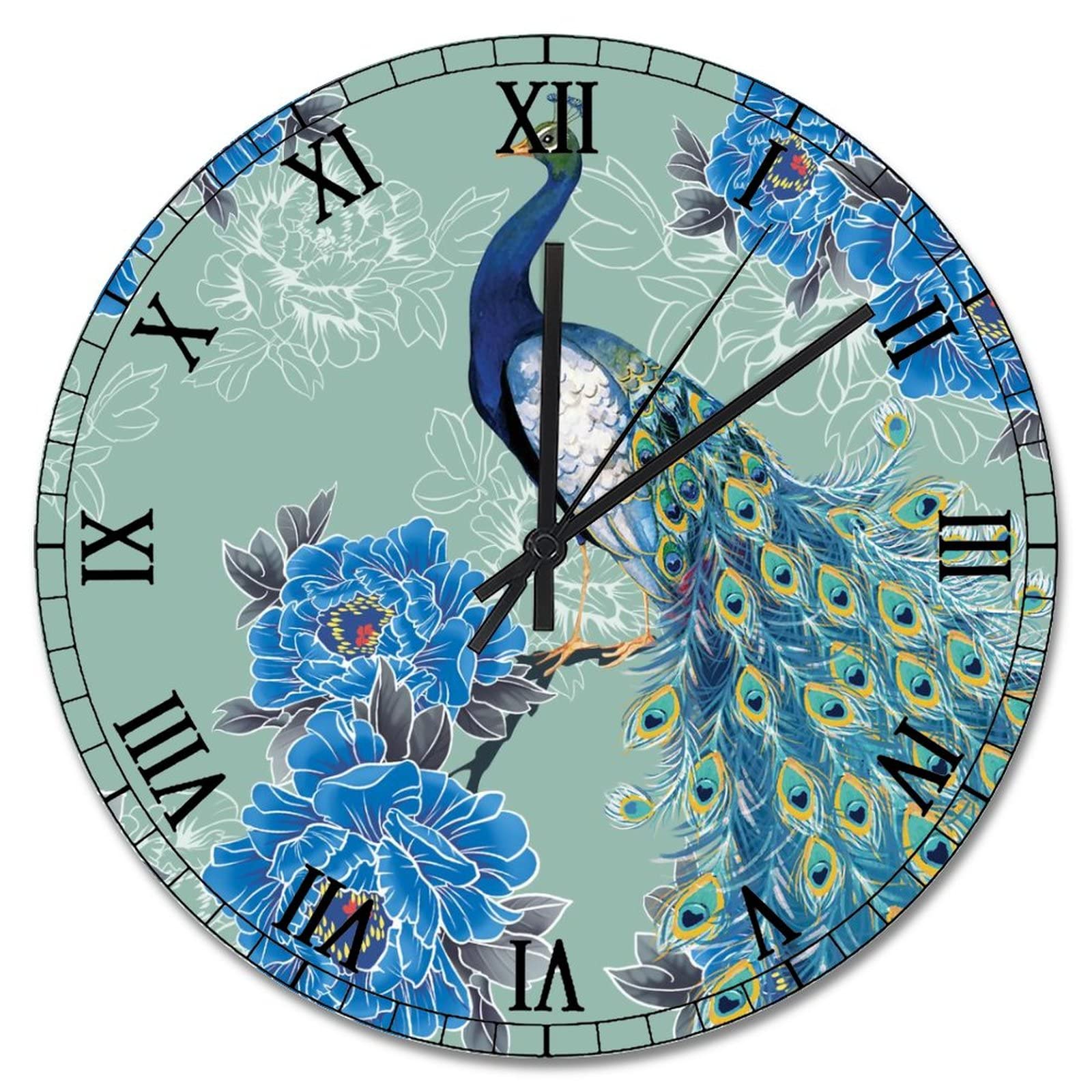 Horloge murale paon silencieuse pour en finir avec le tic-tac