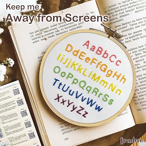 Miniatura 9 de Bradove Kit de bordado de 3 juegos de letras del alfabeto para principiantes, adultos y niños, kit de aprender a bordar para adultos principiantes
