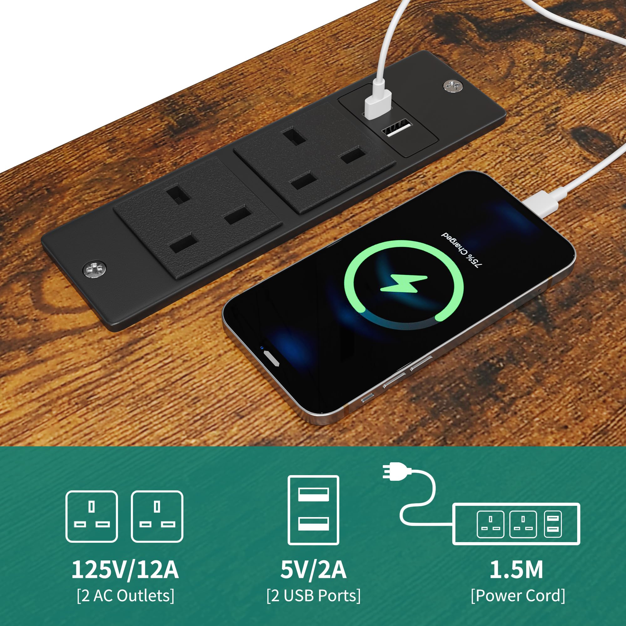 YITAHOME 160cm TV Standschrank mit 2 AC & 2 USB Buchse für Fernseher bis zu 70 Zoll mit 7 RGB LED 22 Modi Lichter Entertainment Center für Wohnzimmer und Schlafzimmer Rustikales Braun