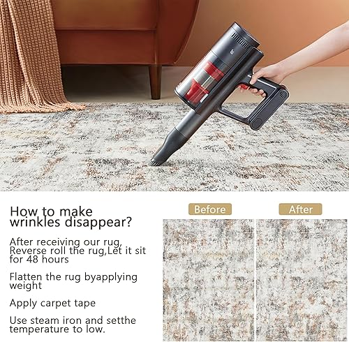 Miniatura 34 de Alfombras de área de 5 x 7 pies para sala de estar, antideslizante, lavable, resistente a las manchas, alfombra abstracta moderna de gran área