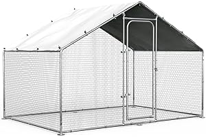 Walk-in Outdoor Dog Pen and Chicken Coop with Waterproof Anti-UV Cover
