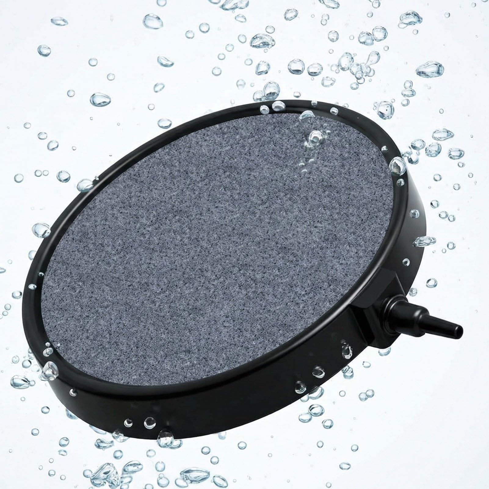 Pierre à Air pour étangs 10 cm Bulleur Aquarium Grand Disque de Pierre à air Tuyau de 4 mm / 8 mm pouvant être Connecté pour étangs, Aquariums et Aquariums-avec Ventouses