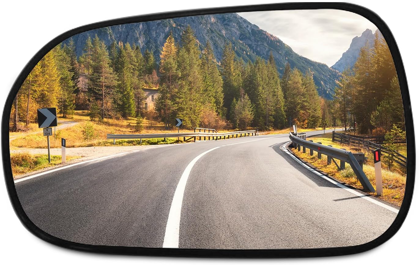 SCITOO Driver Side Mirror Glass Compatible with 1998-2002 For HONDA ACCORD W/O HEATED Chrome Flat Left Exterior Mirror Glass With Backing Plate RM27054-22P