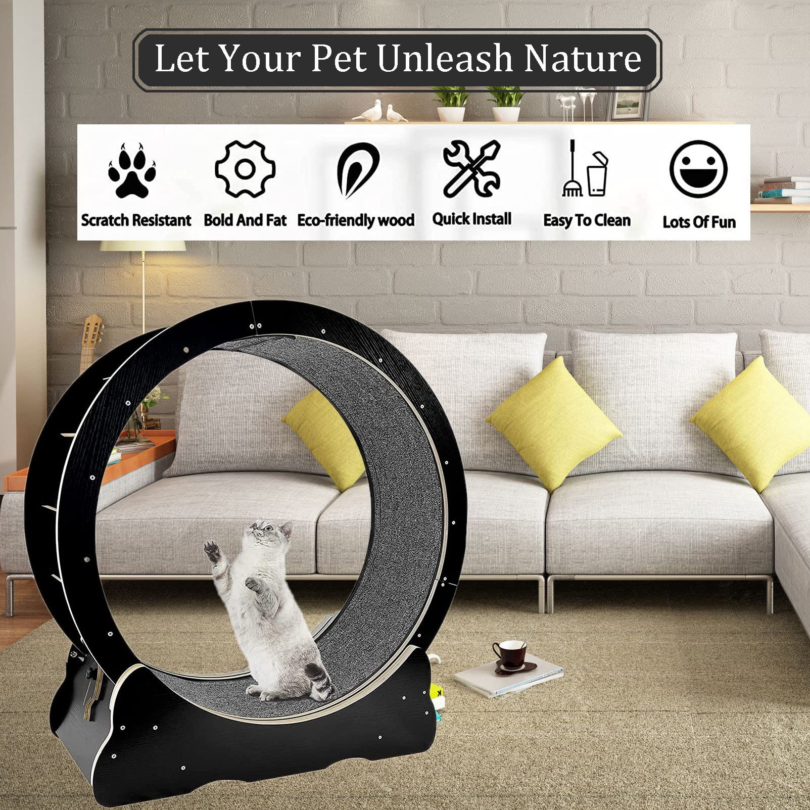 Amazon | 室内猫用キャットエクササイズホイール、TPEサイレント