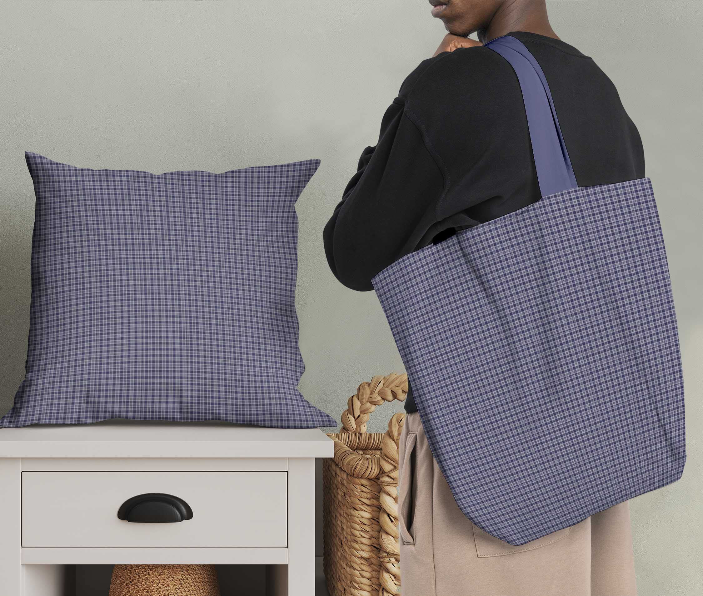 Soimoi Tissu Voile De Coton Violet Imprimé Canard Noir Par Le Mètre 106