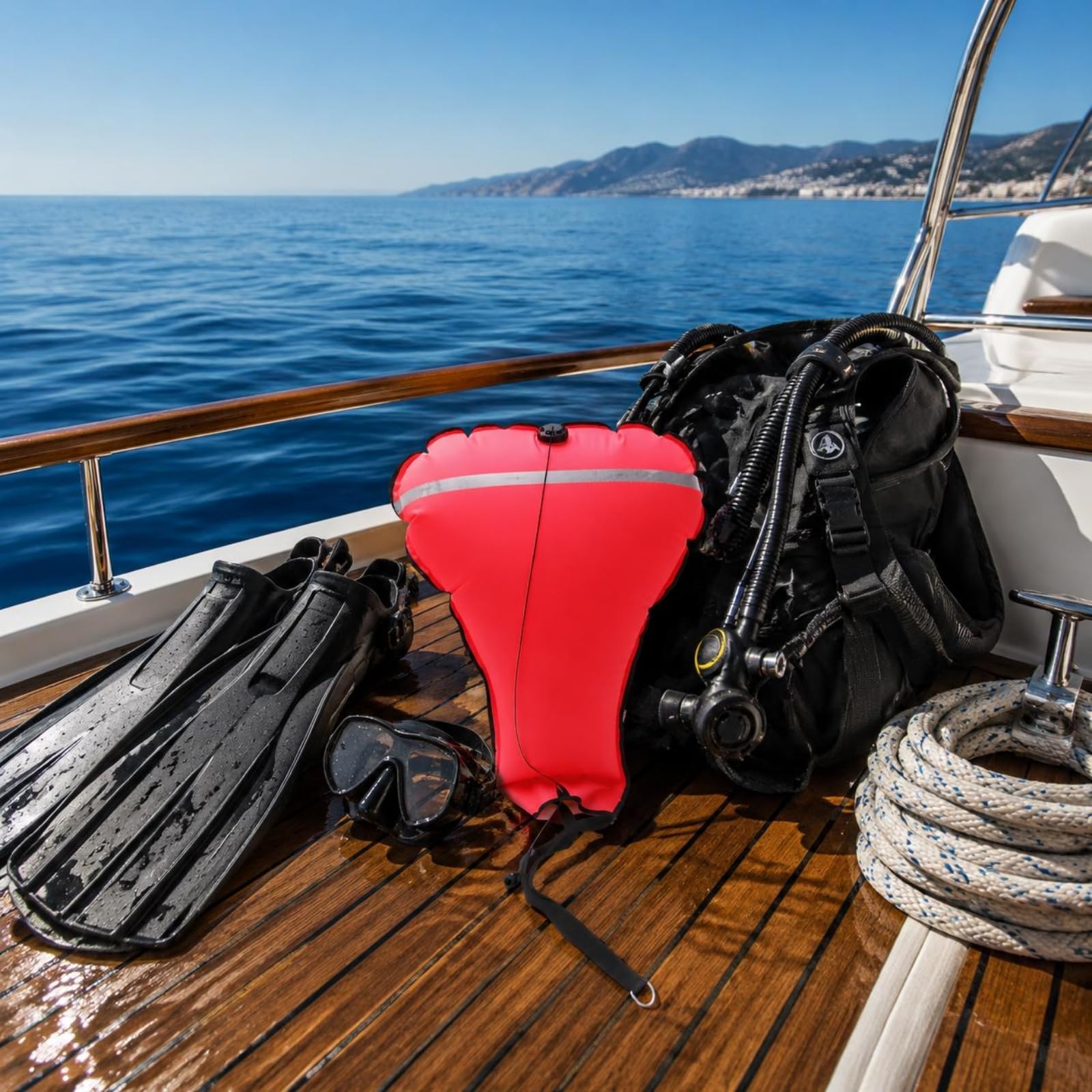 TISHITA Dispositif de Levage Gonflable Sac de Levage Bouée de Récupération Flotteur de Relevage Poche de Flottabilité Matière Nylon TPU 210D Point de Gonflage