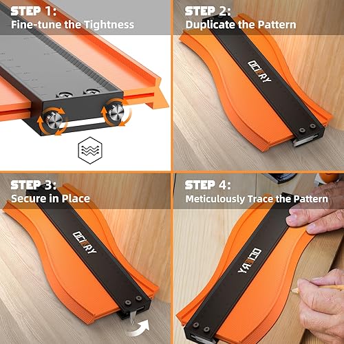 Miniatura 5 de Medidor de contorno (10 pulgadas), cerradura ajustable, herramientas y mejoras para el hogar, herramientas para carpintería, herramienta de