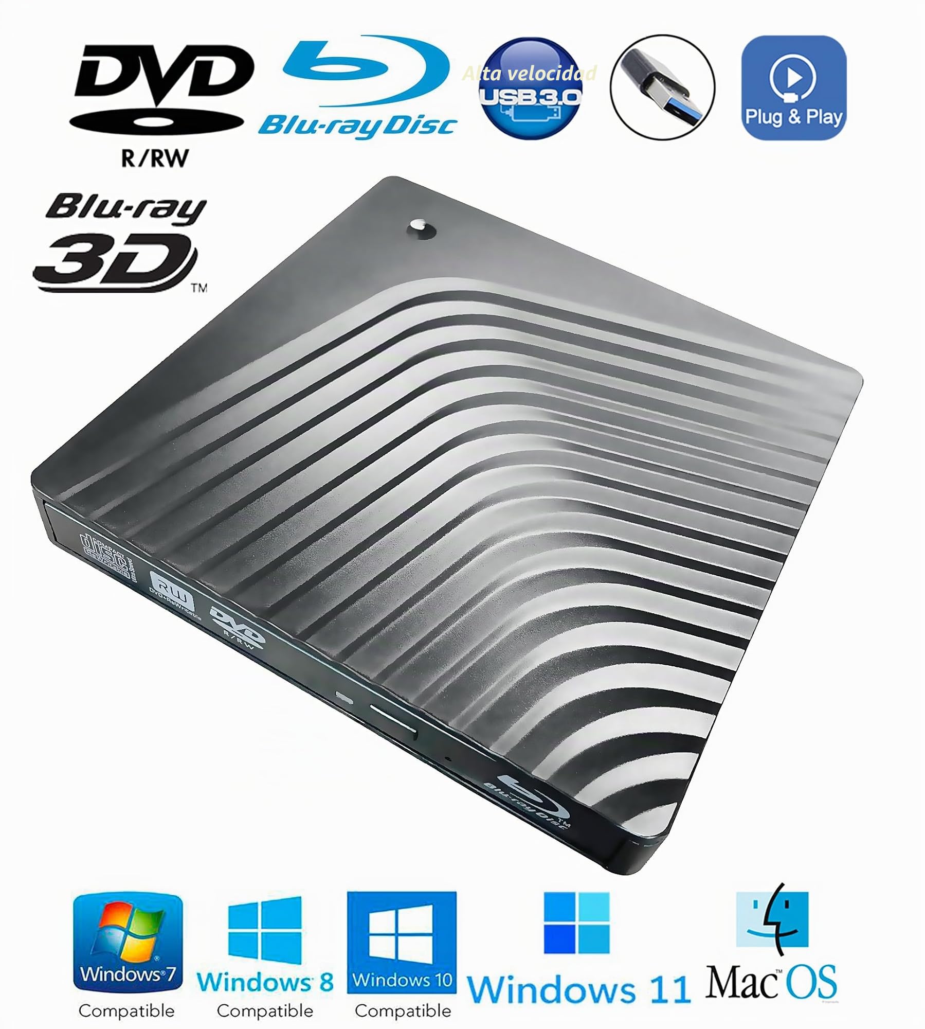 Zewnętrzna nagrywarka Blu-ray DVD USB-C 2 w 1 8X 3D BD Combo