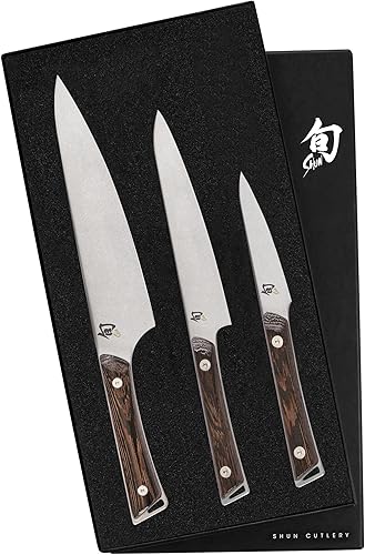 Miniatura 2 de Shun Kanso - Juego de iniciación de 3 piezas, incluye cuchillo de chef de 8 pulgadas, cuchillo de pelar de 3.5 pulgadas y cuchillo utilitario de 6