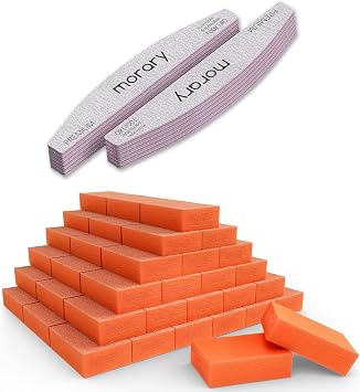 Nail File 100/180 Grit Nail Files & Mini Nail Buffer Blocks - 180/240 Grit